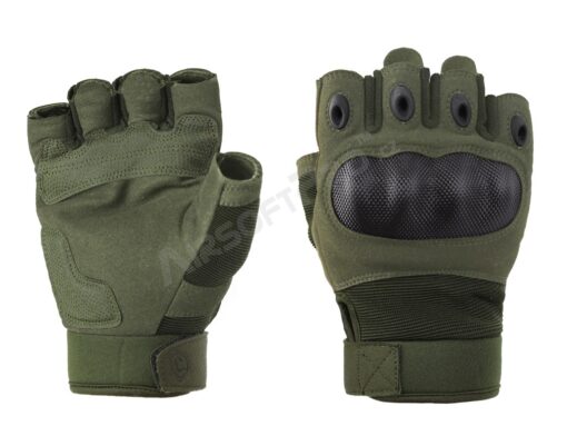 Half Finger Tactical Olive Gloves - Image 4