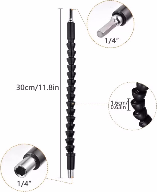 Black Electric Drill Tools Flexible Shaft Bits - Image 4