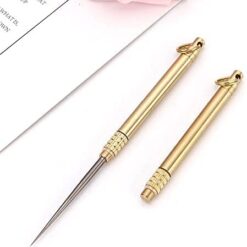 Gold Titanium Toothpicks Keychain Brass