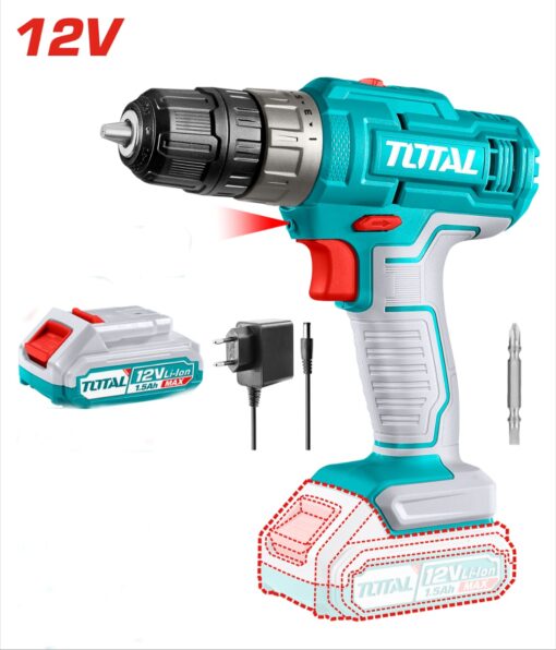 TOTAL TOOLS Lithium-Ion cordless drill 12V