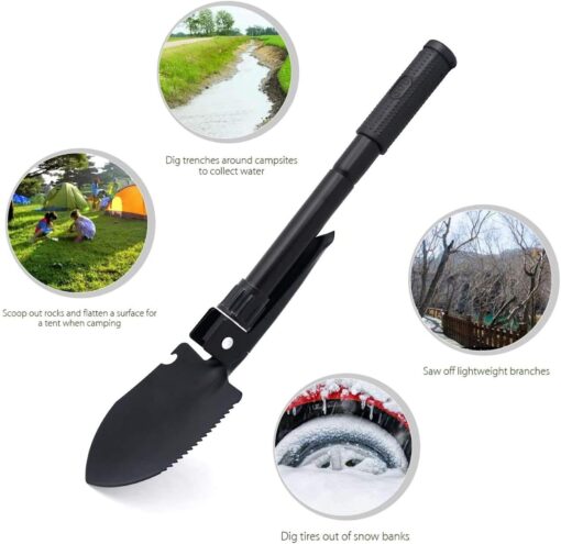 Olive mini Foldable military shovel - Image 8