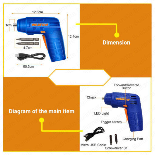 WADFOW Cordless Screwdriver, 4V - Image 7