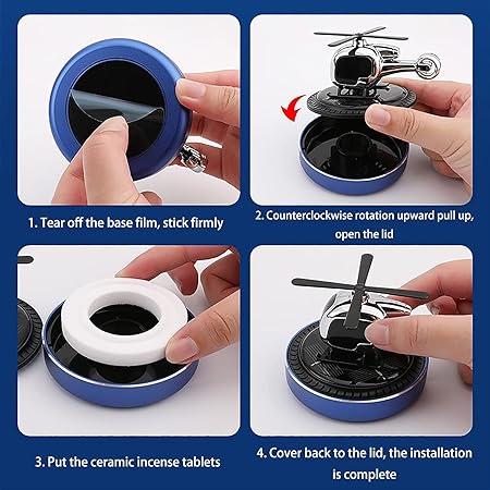 Helicopter Car Air Fresheners Rotating Airplane (silver) - Image 2