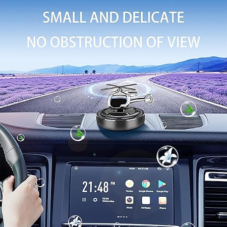 Helicopter Car Air Fresheners Rotating Airplane (silver) - Image 4