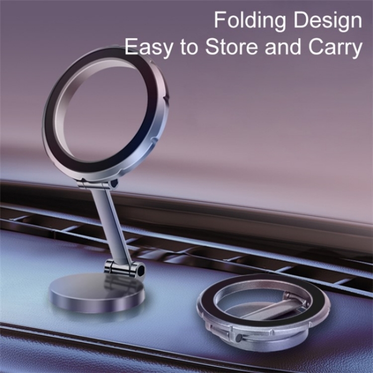 Rotating Folding Magnetic Phone Holder Dashboard Suction Cup Car Mount(black )