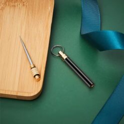 Black Toothpicks Keychain Brass