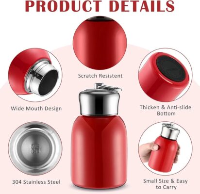 Mini Water Bottles Stainless Steel Red