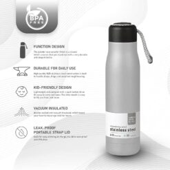 Silver Vacuum-insulated water bottle