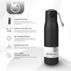 Black Vacuum-insulated water bottle