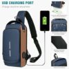 Blue with brawn  Crossbody Sling Bag For Men & Women